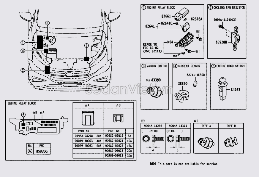 Hộp cầu chì đầu xe 82641BZ010