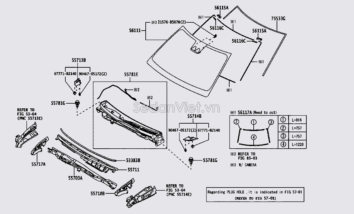 Kính chắn gió trước 56111BZD00