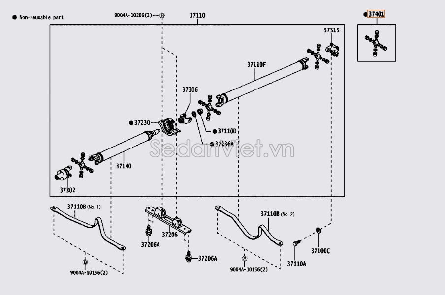 Trục các đăng lái sau 37110BZ160