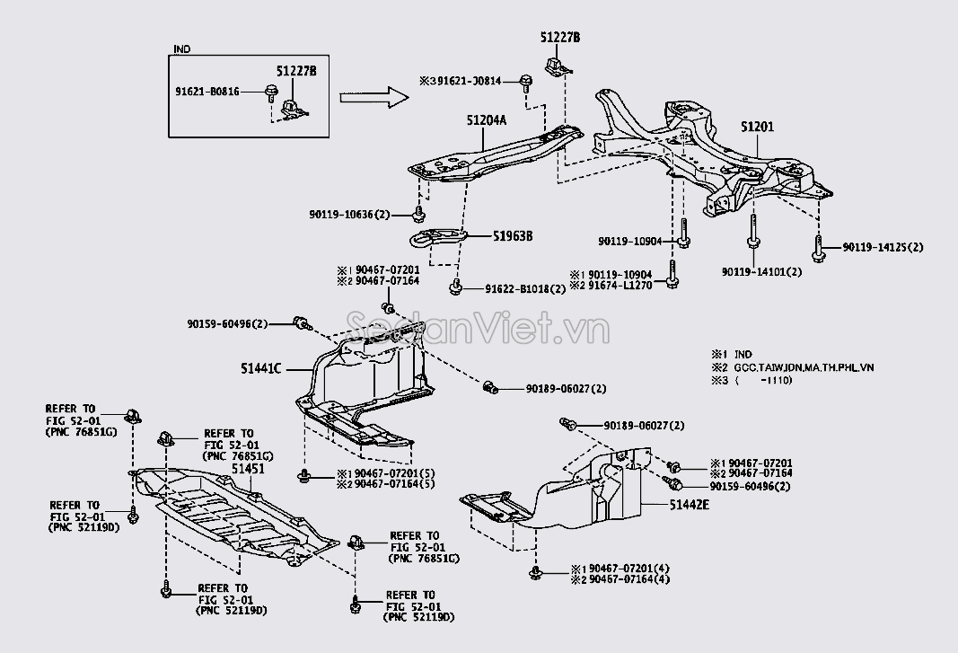 Chắn bùn gầm máy giữa Toyota Corolla Altis 2008-2010