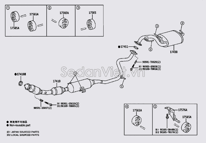 Ống xả đoạn cuối 174300T680