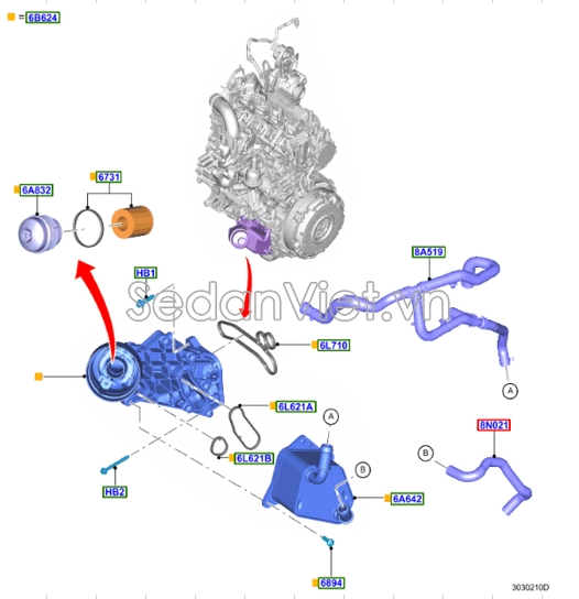 Cụm lọc dầu Ford Everest 2022