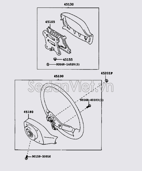 Nhựa ốp cổ vô lăng 4518026030B2