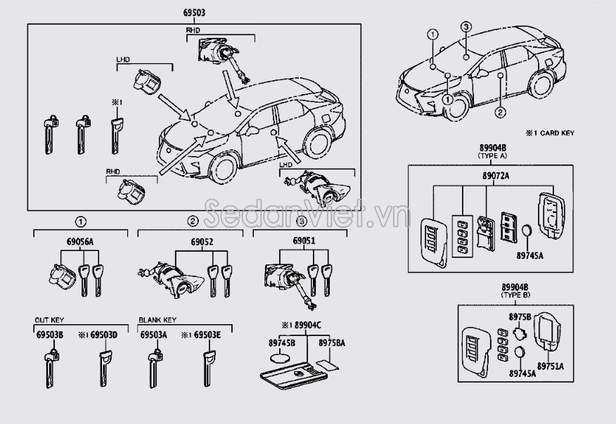 Bộ khóa điện an toàn xe 6900548560