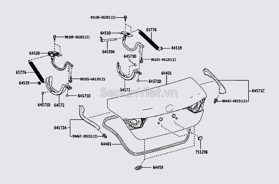 Bản lề cốp hậu 6451006350