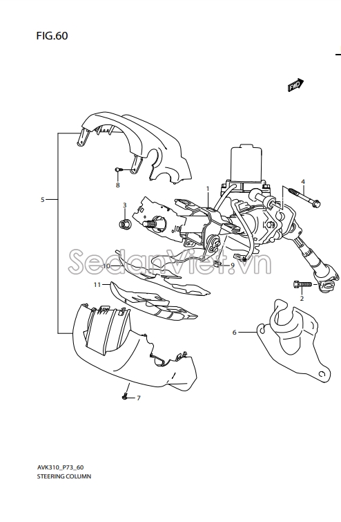 Cao su chụp bụi khớp các đăng lái 4848176M50000