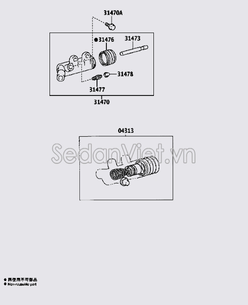 Bộ phớt xylanh côn 0431335060