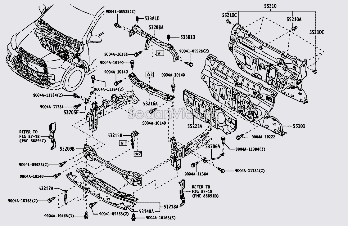 Khung xương đầu xe 55210BZ600