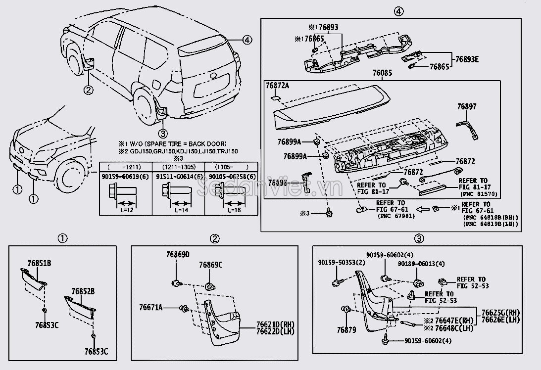 Chắn bùn bánh xe Toyota Land Cruiser Prado 2009-2013