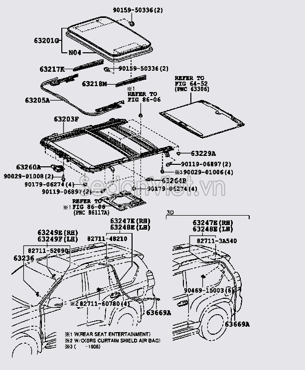 Cáp kéo kính cửa sổ trời 6320560010