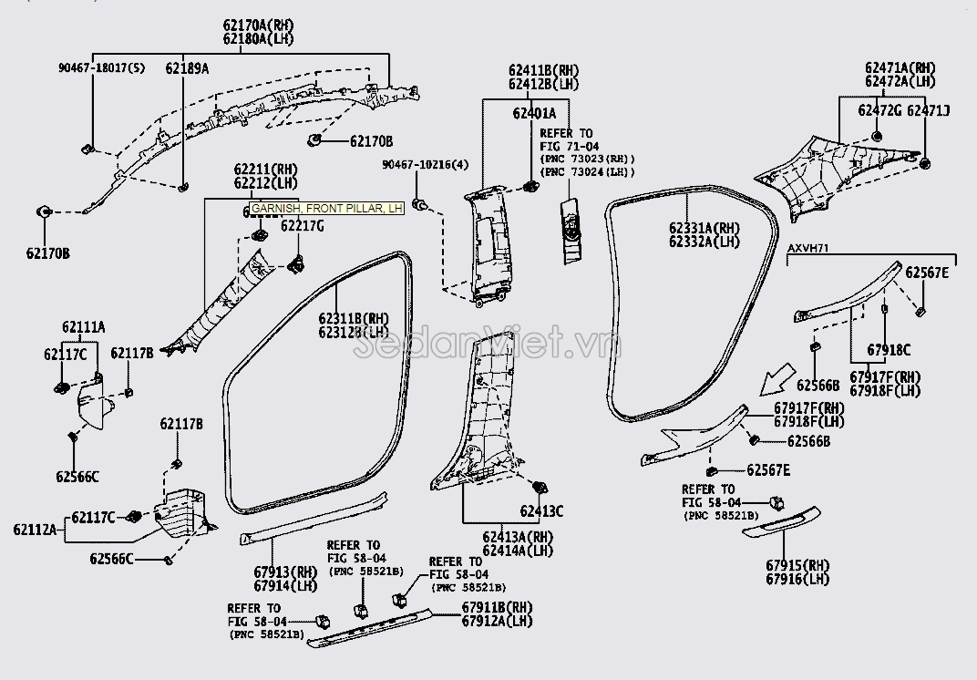 Nhựa ốp góc sàn xe 6210106230C0