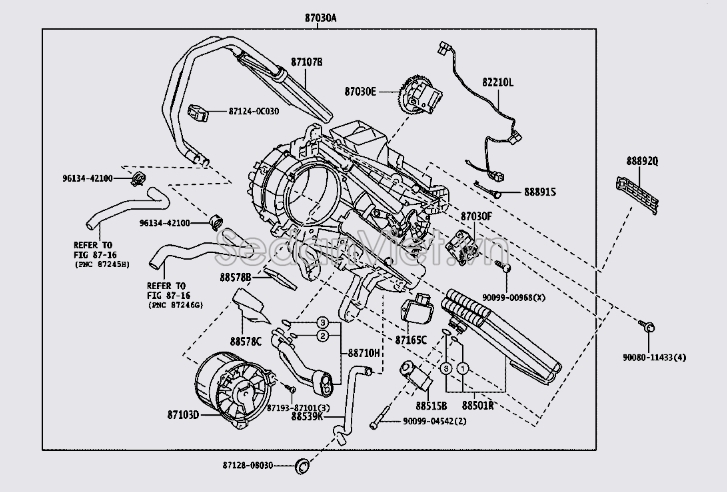 Motor điều hoà quạt gió sau 871030C061