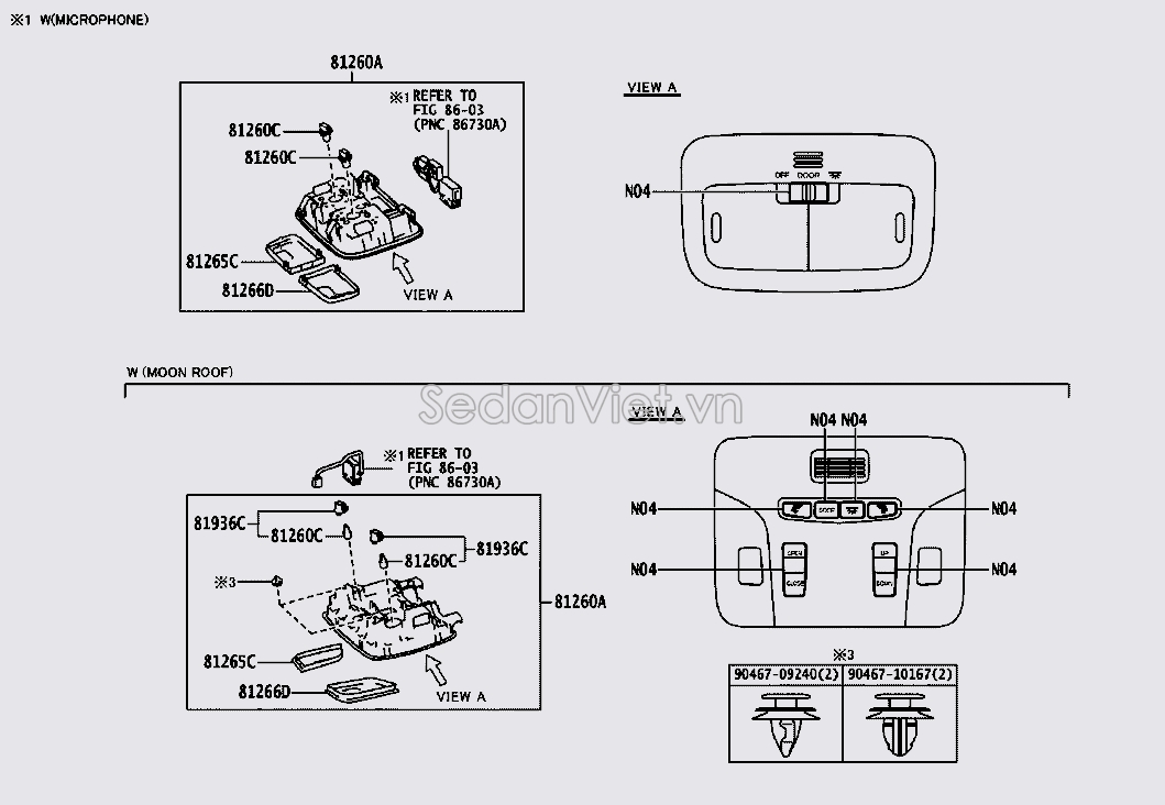 Đèn trần xe 8126052051C0