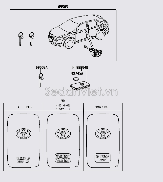 Chìa khóa mở cửa xe 69515AC020