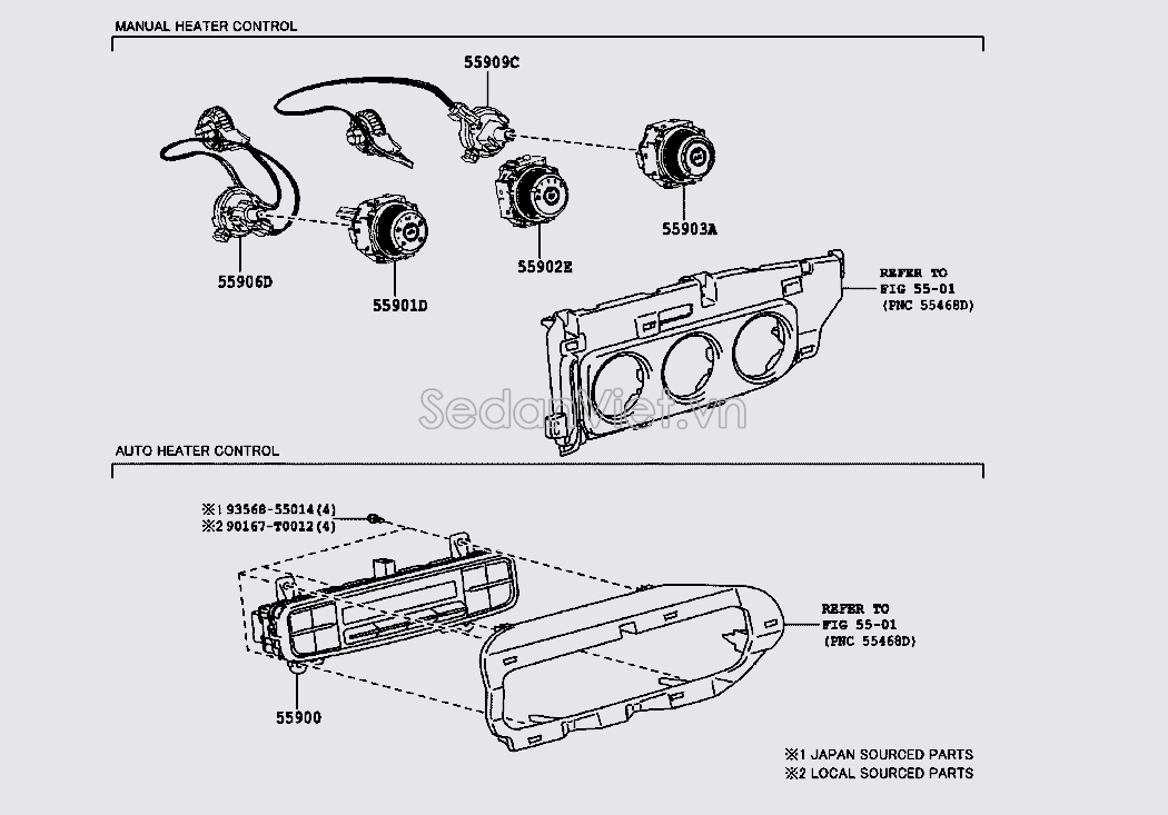 Công tắc điều khiển điều hòa 5590202180