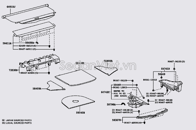 Nhựa ốp khoang hành lí 583870T010B0