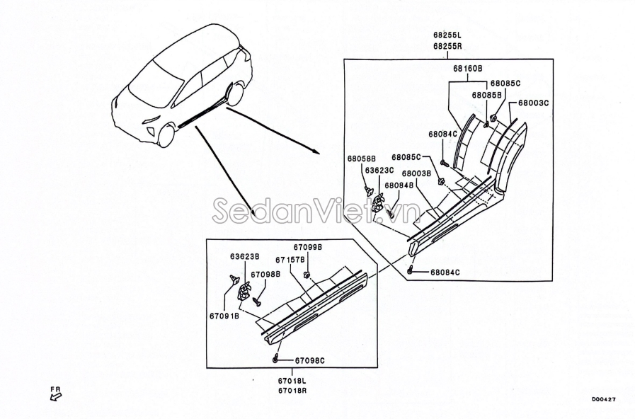 Ốp nhựa thân xe sau 5757A688