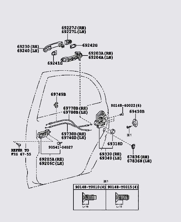 Đế bắt tay mở cửa sau 692040K010