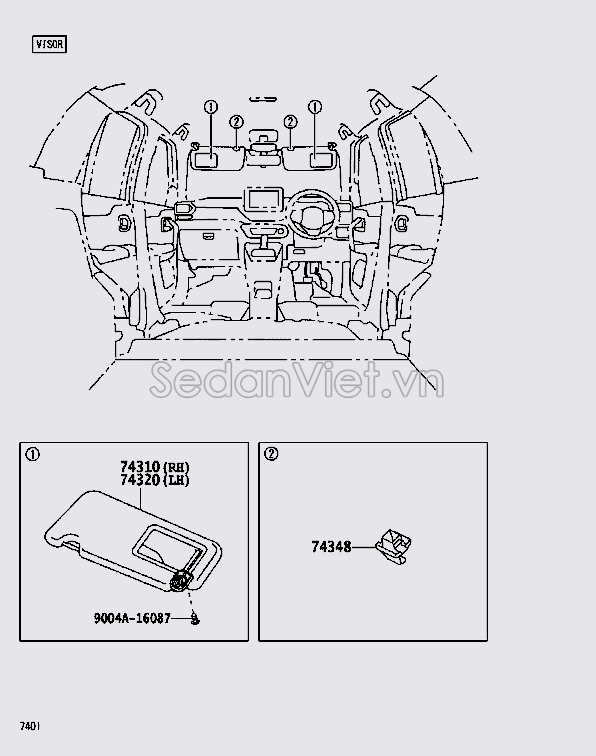 Chắn nắng trong xe 74320BZ860B0