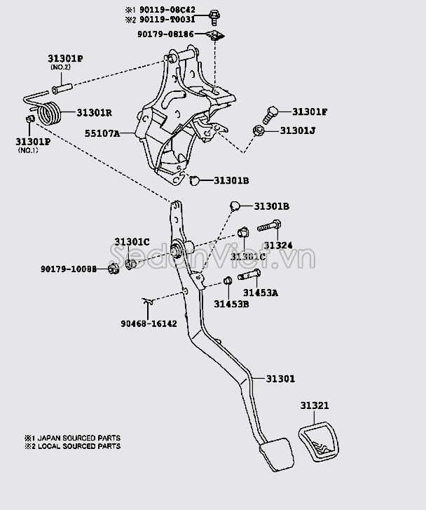 Bàn đạp chân côn số sàn 3130102330