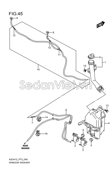 Nắp bình nước rửa kính 3845252R00000