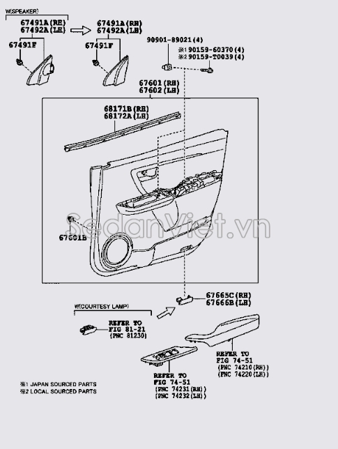 Nhựa ốp tam giác cánh cửa 67491KK030