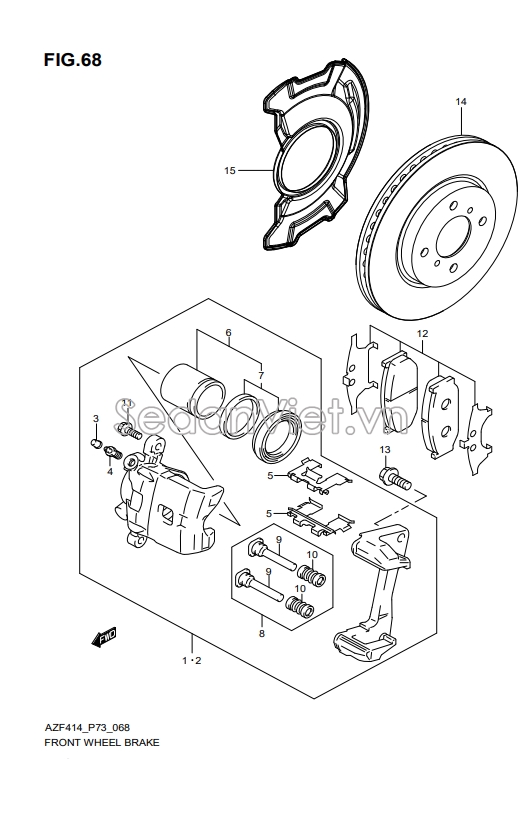 Chắn bụi piston phanh trước 55321M74L00000