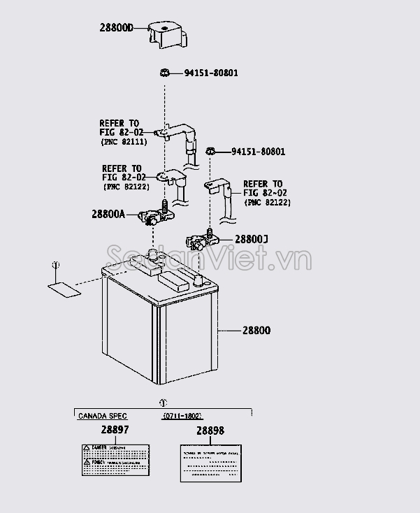 Nắp đậy bình ắc quy 8282160200