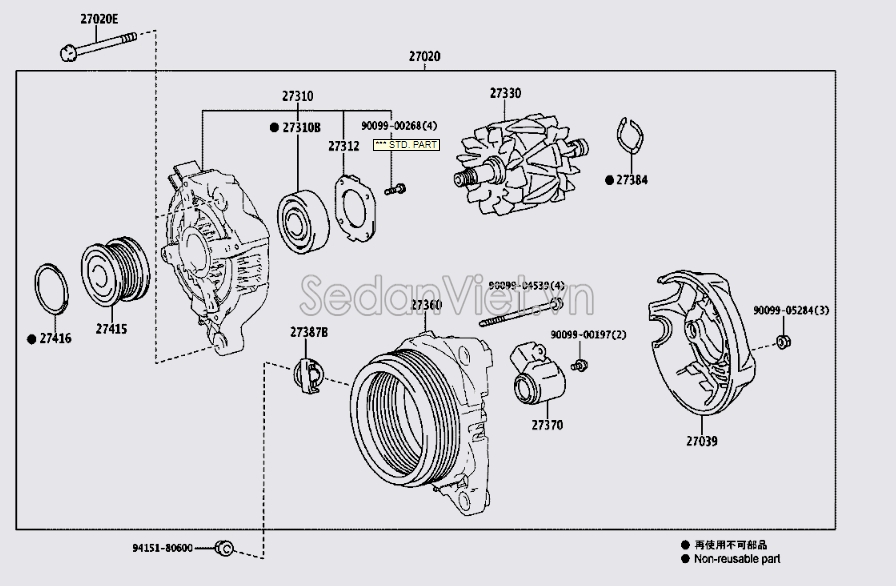 Tiết chế máy phát điện 2736036180