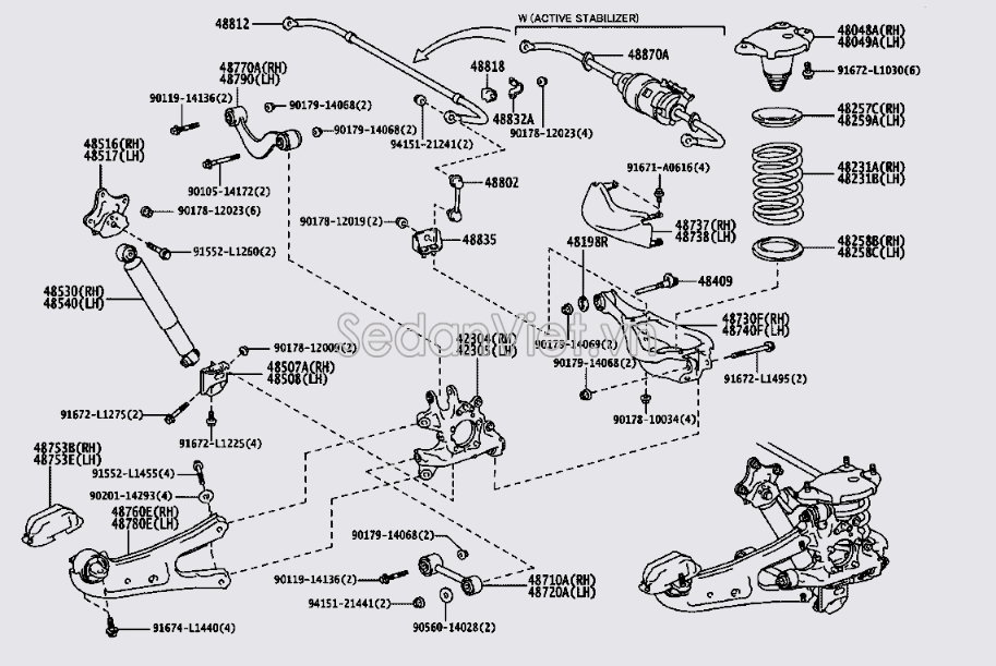 Giảm xóc sau Lexus RX450H 2009-2012