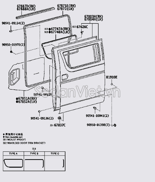 Gioăng cánh cửa 6787126010