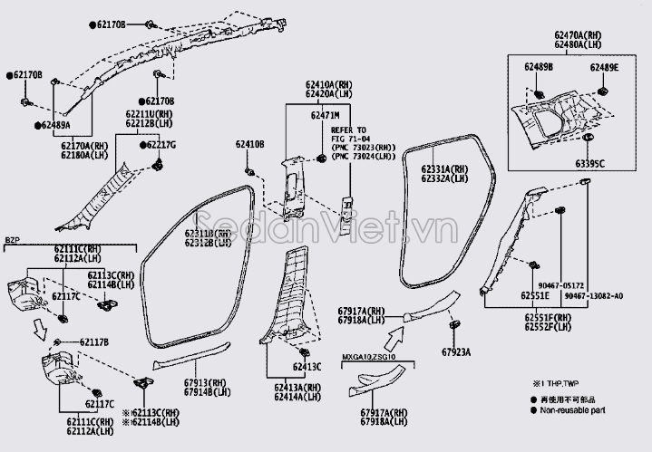 Nhựa ốp dây an toàn 624200A080C0