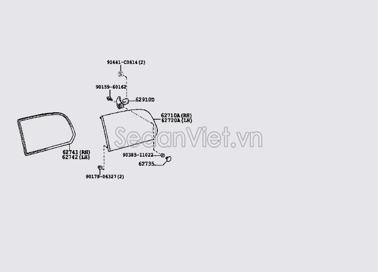 Gioăng kính chắn gió sau Toyota Land Cruiser Prado 2004-2009