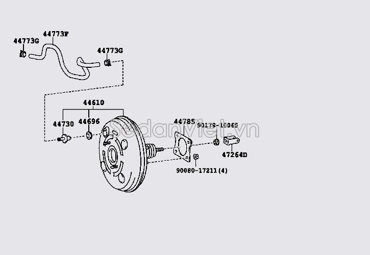 Ống hơi van chân không 4477308040