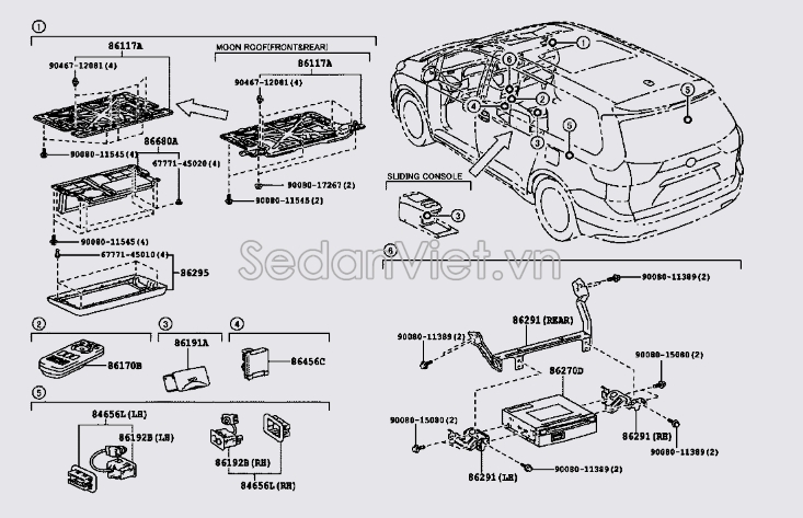 Đế màn hình trần xe 8629508020E0