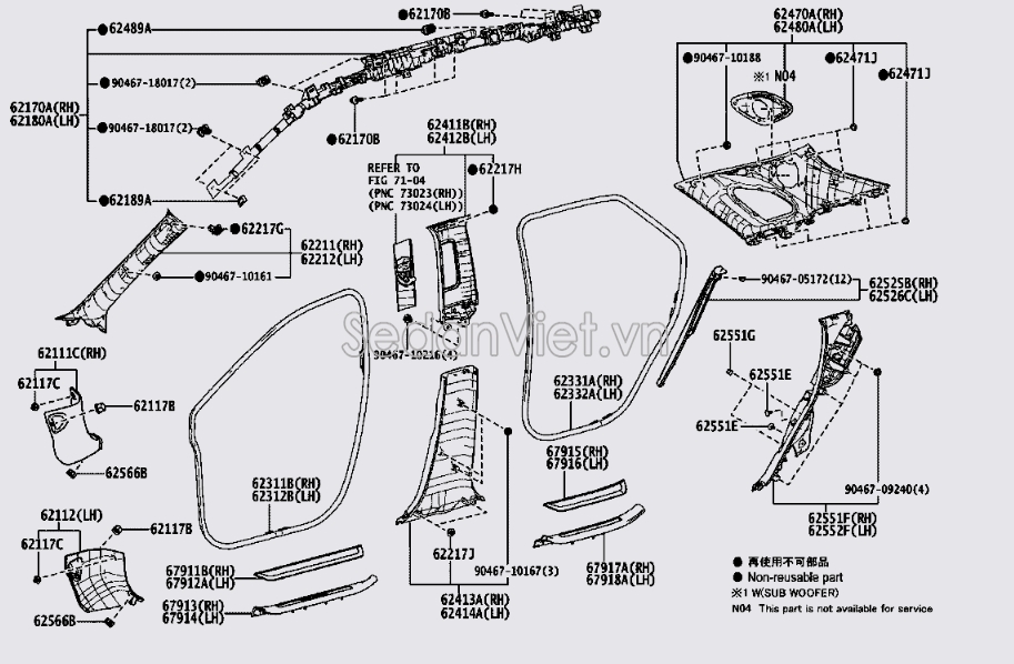 Túi khí trần xe 621700E090