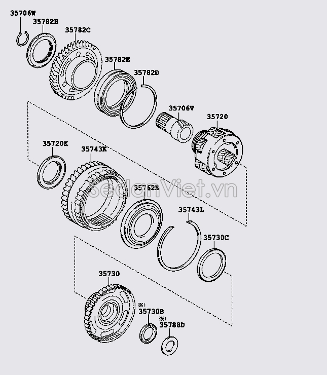 Bi hộp số đảo chiều biến mô 9037462004