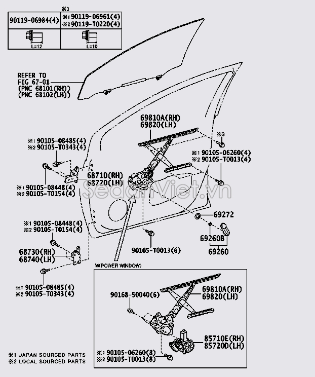 Mô tơ lên xuống kính cánh cửa 857200D290