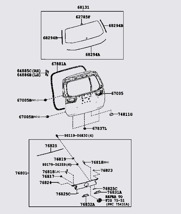 Kính chắn gió sau 681050K210