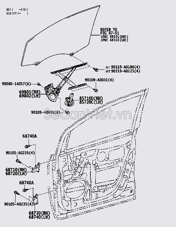 Motor nâng hạ kính cánh cửa trước 8572006280