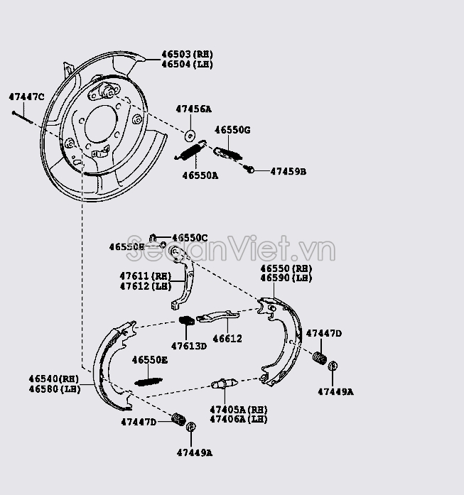 Guốc phanh tay 465500E020