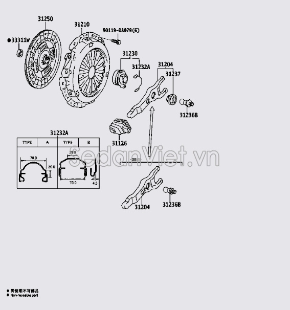 Càng đẩy bi tê 3120460090