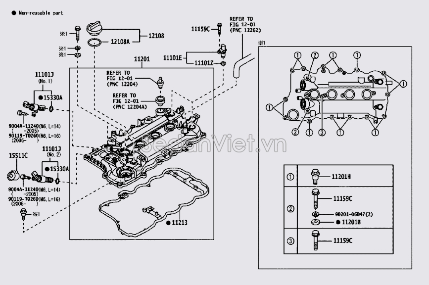 Nắp che giàn cam 11201BZ100