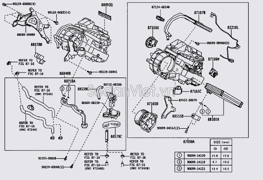 Quạt gió điều hòa trong xe Toyota Land Cruiser Prado 2009-2013