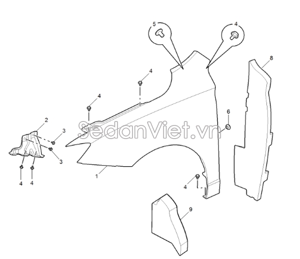 Nẹp cài tai xe  10766123