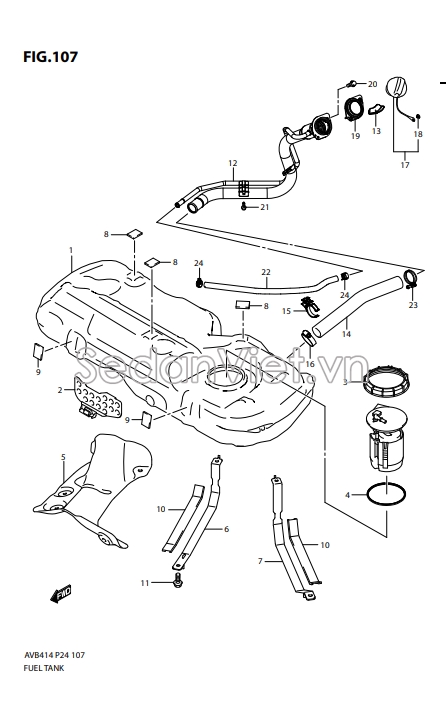 Ống dẫn xăng vào bình xăng 8924179P10000