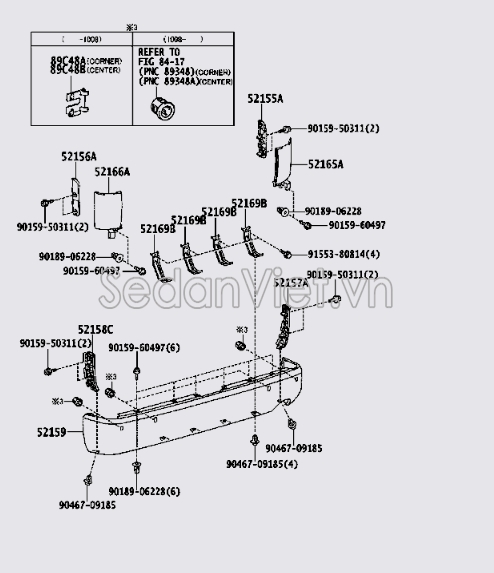 Nẹp cài cản Toyota Hiace 2007-2012