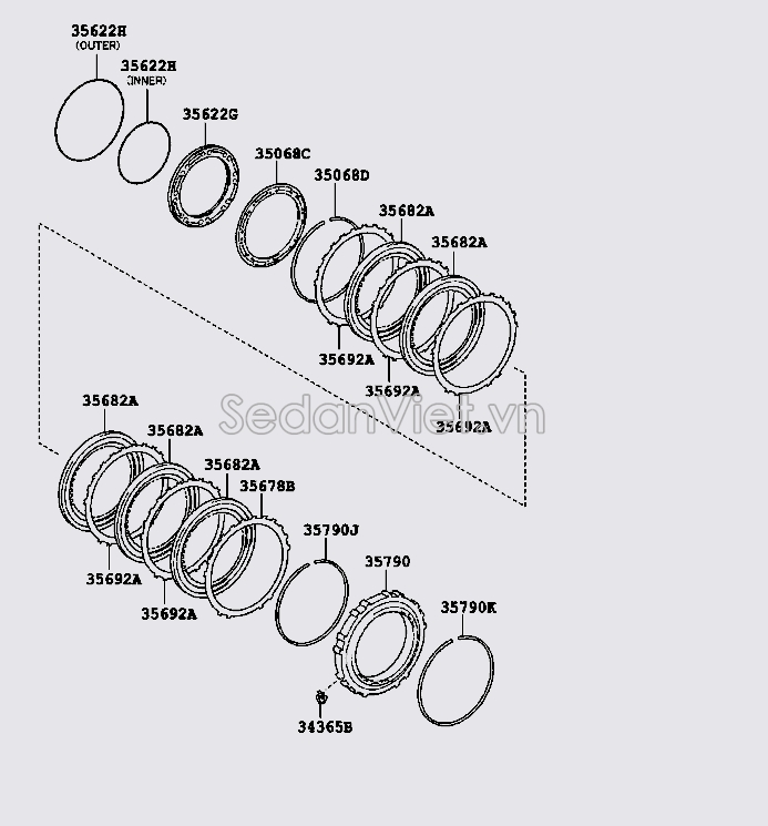 Piston hộp số tự động 356220T010