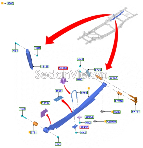 Nhựa đệm nhíp JB3Z9927970A