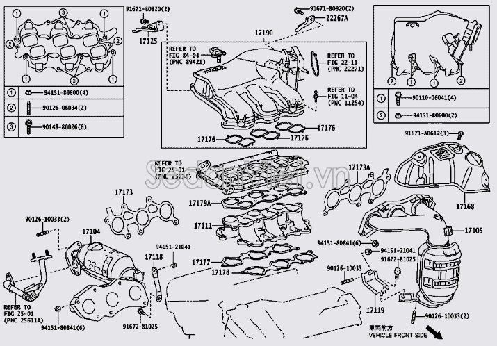 Gioăng cổ hút Lexus RX450H 2010-2013